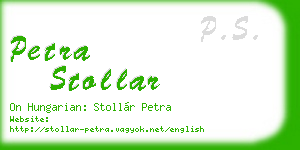 petra stollar business card